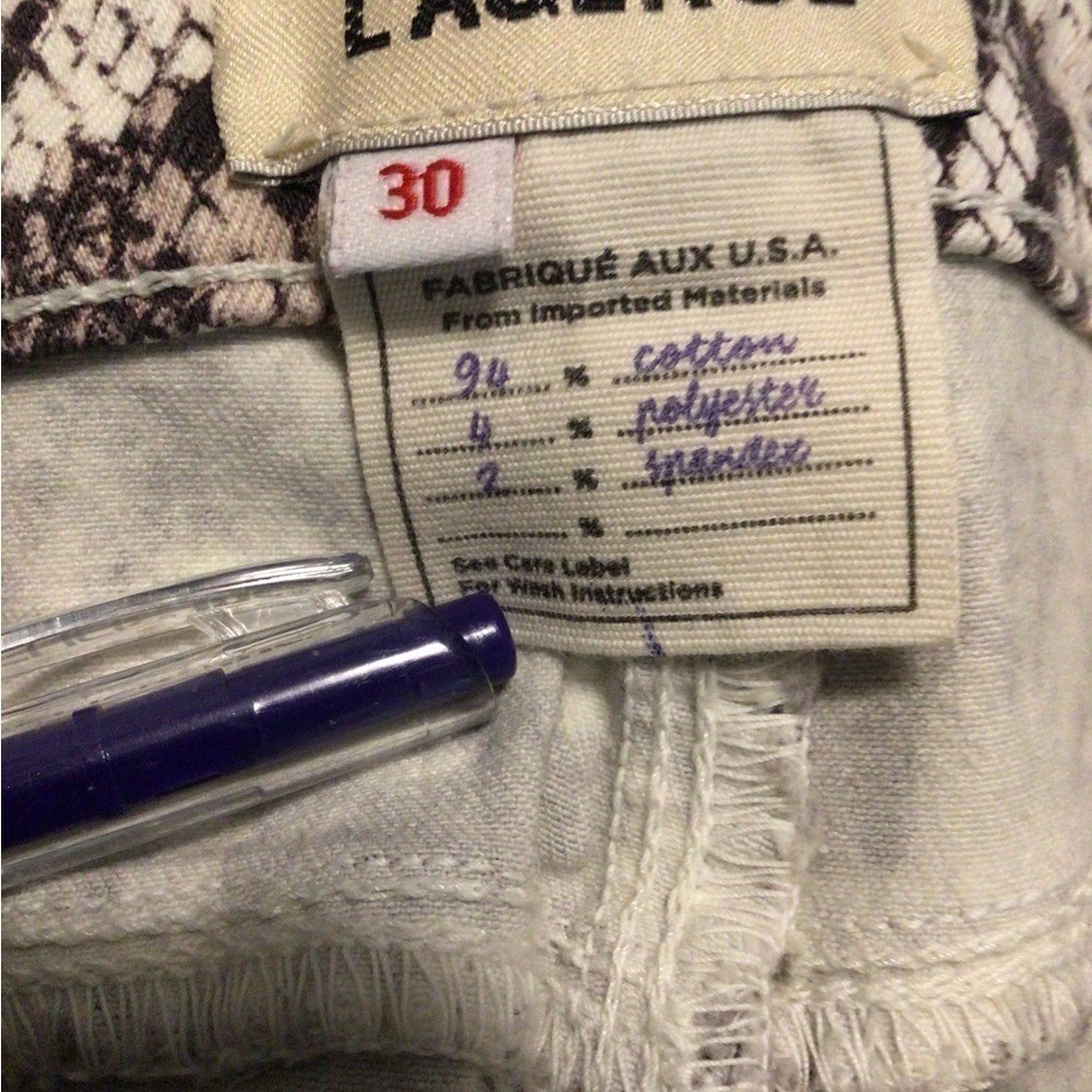 L'AGENCE Snakeskin Python Print Skinny Jeans‎ Neutral Stretch Denim Size 30 - Picture 2 of 6